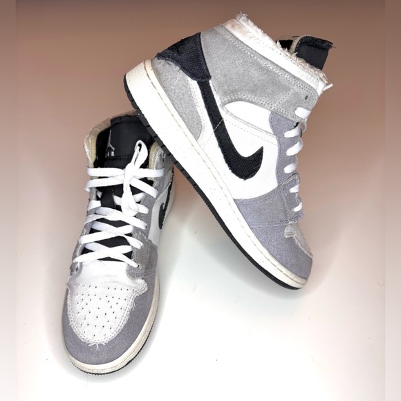 Jordan 1 Mid SE Craft PS Cement Grey Youth SZ 6Y Sneaker FD9091- 002 Shoes - Picture 6 of 9